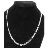 SERLING SILVER FIGARO NECKLACE  17"