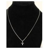 STERLING SILVER MINI CROSS NECKLACE