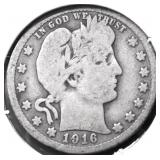 1916 D BARBER QUARTER VG