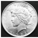 1923 PEACE DOLLAR AU