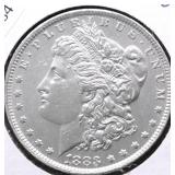 1883 O MORGAN DOLLAR AU