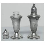 STERLING SILVER SALT AND PEPPER SHAKERS