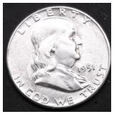 1951 FRANKLIN HALF DOLLAR AU