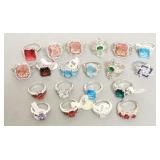 20 .925 CHINA RINGS VARIOUS SIZES