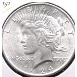1924 CHOICE BU PEACE DOLLAR