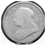 1901 G BRIT SILVER SHILLING VG