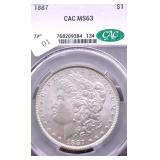 1887  CAC MS63 MORGAN DOLLAR
