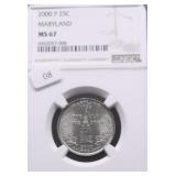 2000 P NGC MS67 STATE QUARTER