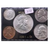 1961 D GEM BU MINT SET