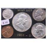 1962 D GEM BU MINT SET