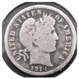 1914 D BARBER DIME G
