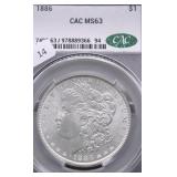 1886 CAC MS63  MORGAN DOLLAR