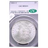1884 O CAC MS64 + MORGAN DOLLAR