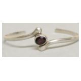 STERLING SILVER AMETHYST CUFF BRACELET