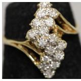 10K GOLD DIAMOND RING SZ 5.0  2.43 GRAMS