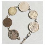 STERLING SILVER COIN BRACELET