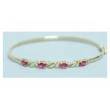 10K GOLD RUBY/DIAMOND BRACELET  4.85 GRAMS