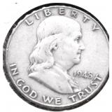 1948 D FRANKLIN HALF DOLLAR XF