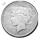 1928 S PEACE DOLLAR VF