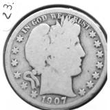 1907 D BARBER HALF DOLLAR G