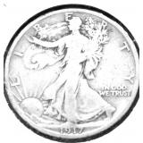 1917 S WALKING HALF DOLLAR VG