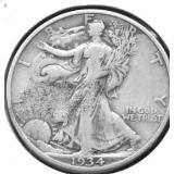1934 S WALKING HALF DOLLAR VF