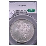 1885 O CAC MS64 MORGAN DOLLAR