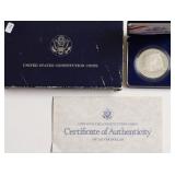 PROOF CONSTITUTION SILVER DOLLAR W BOX PAPERS