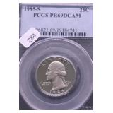 1985 S PCGS PF69DC WASHINGTON QUARTER