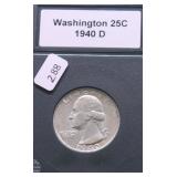 1940 D CHOICE BU WASHINGTON QUARTER