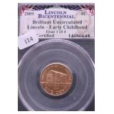 2009 PCGS GEM BU RED FORMATIVE YEARS LINCOLN CENT