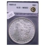 1885 O ICG MS63 MORGAN DOLLAR
