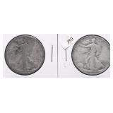 TWO WALKING HALF DOLLARS