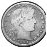 1899 BARBER HALF DOLLAR F
