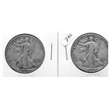 TWO WALKING HALF DOLLARS