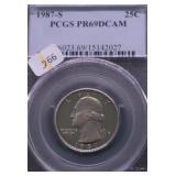 1987 S PCGS PF69DC WASHINGTON QUARTER
