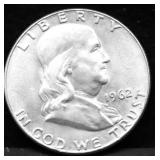 1962 D CHOICE BU FRANKLIN HALF DOLLAR