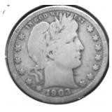 1903  BARBER QUARTER VG