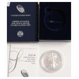2014 W SILVER EAGLE W BOX PAPERS
