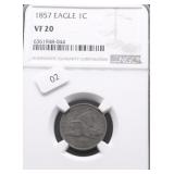 1857 FLYING EAGLE CENT NGC VF20