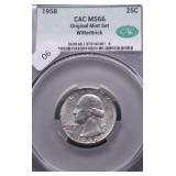 1958 CAC MS66 WASHINGTON QUARTER
