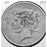 1926 PEACE DOLLAR VF