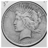 1927 D PEACE DOLLAR VF