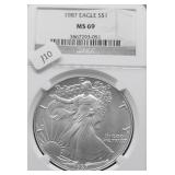 1987 NGC MS69 SILVER EAGLE