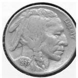 1937 BUFFALO NICKEL AU