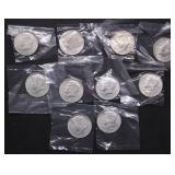 10 40 % SILVER HALF DOLLARS