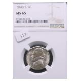 1943 S NGC MS65 JEFFERSON NICKEL