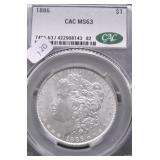 1886 CAC MS63 MORGAN DOLLAR