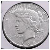 1928 S PEACE DOLLAR VF