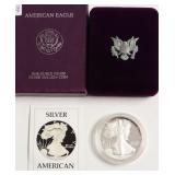 1986 PROOF SILVER EAGLE W BOX PAPERS